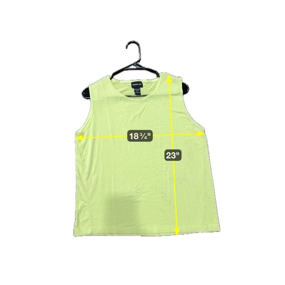 Morgan Cole Sleeveless Tank Top Lime Green Sz XL Crewneck Casual Essentials - Picture 6 of 9